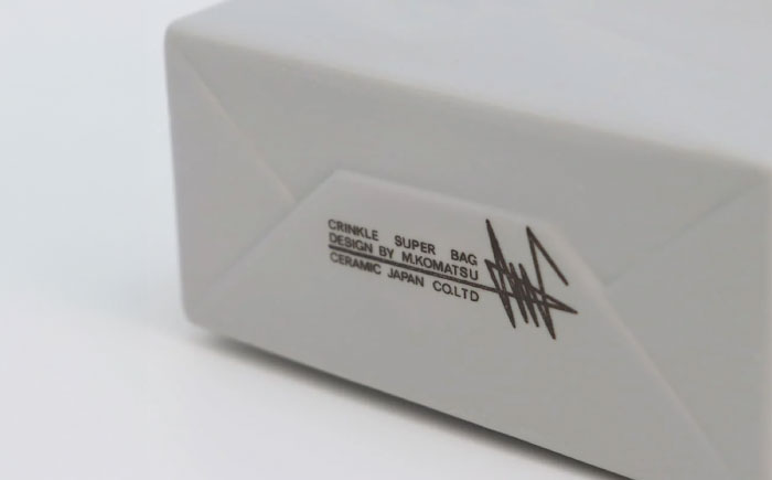 【瀬戸焼】ニュークリンクルスーパーバッグ#3 花器 グレー 【セラミック・ジャパン】 / 花瓶 インテリア ギフト プレゼント / 瀬戸市 [BBBC017]