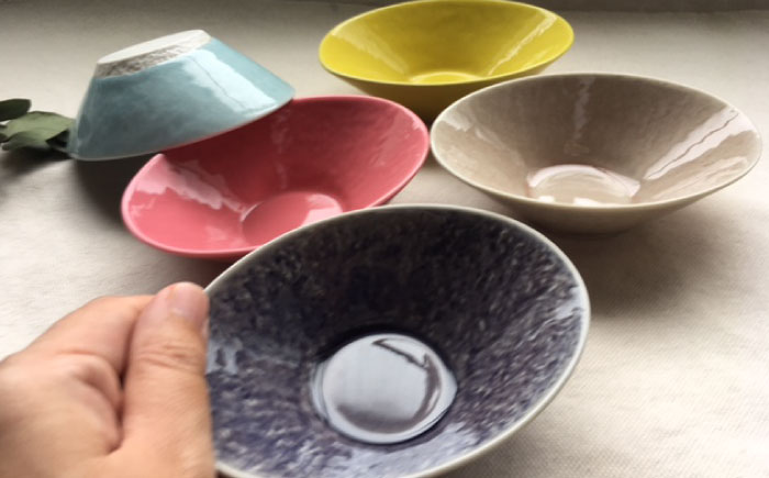 【瀬戸焼】オーバルミニボウル5色セット【まるたか水野コーポレーション】 / 食器 皿 取り皿 陶器 [BBBF002]