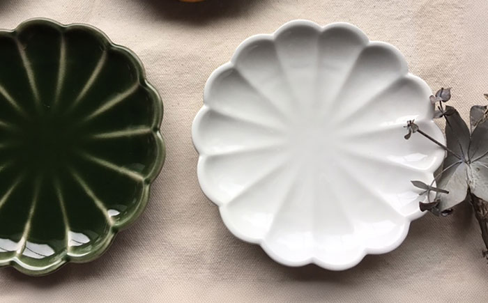 【瀬戸焼】菊型 プレート5色セット 15cm【まるたか水野コーポレーション】 / 食器 皿 取り皿 陶器 [BBBF010]