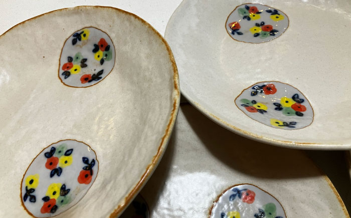 【瀬戸焼】丸紋花 取り皿5点セット 15cm【まるたか水野コーポレーション】 / 食器 皿 取り皿 陶器 [BBBF012]