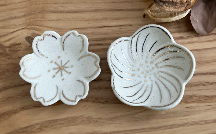 【瀬戸焼】金彩花 5種はしおきセット【まるたか水野コーポレーション】 / 陶器 箸置き 箸枕 箸休め [BBBF013]