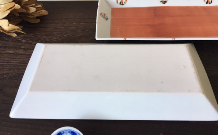 【瀬戸焼】赤風船 長角プレートペアセット 27cm【まるたか水野コーポレーション】 / 食器 皿 取り皿 陶器 [BBBF016]