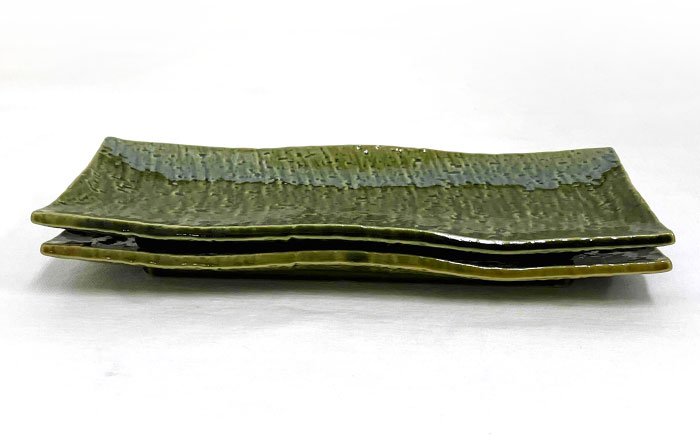 【瀬戸焼】 織部 さんま皿 ペア 【まるたか水野コーポレーション】 / 食器 皿 和食器 陶器 / 瀬戸市 [BBBF029]