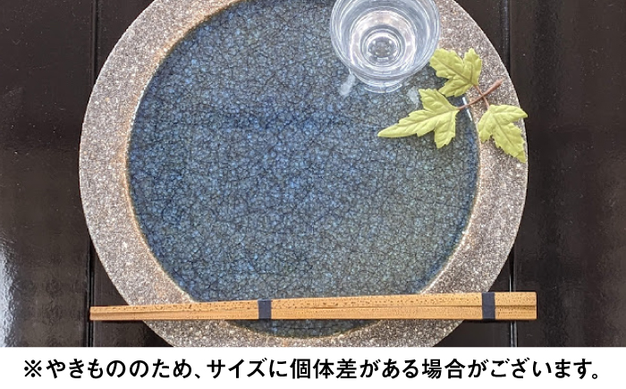 【瀬戸焼】タイル素材の器 ジークRICH窯変アイ22cm丸皿【山長陶苑】 / 焼き物 やきもの 皿 器 丸皿 [BBBH009]