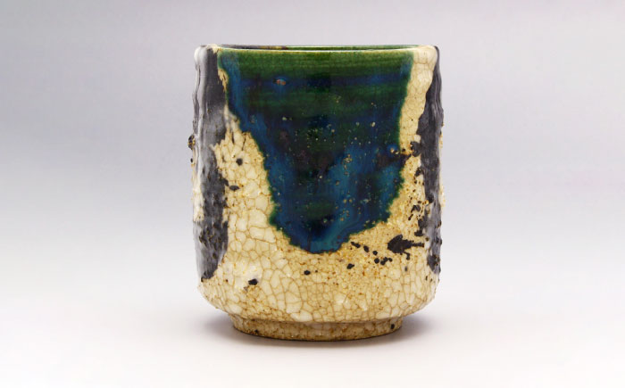 【瀬戸焼】古織部長湯呑 【山長陶苑】 / 湯呑 湯呑み 食器 和食器 / 瀬戸市 [BBBH055]