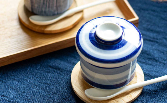 【瀬戸焼】 むし碗4脚セット 食器 セット むし碗 瀬戸市 / 双寿園 [BBBI006]