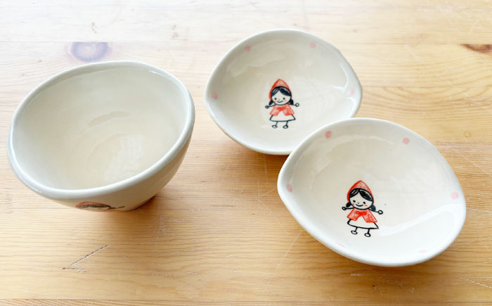 【瀬戸焼】子供用食器5点セット（女の子）贈答品対応【窯元SOUSEN】/食育 子育て ギフト [BBCQ009]