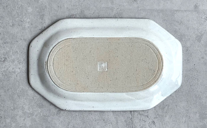 【瀬戸焼】 21.5cm プレート 八角中皿 粉引りんご 2枚 【カネ三商店】 / 食器 皿 プレート ギフト / 瀬戸市 [BBDD093]