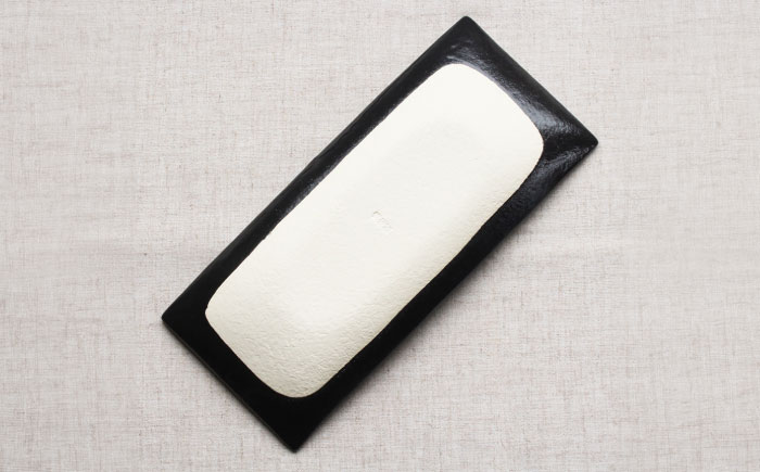 【瀬戸焼】 「舞陶館」　黒釉 長角皿２枚セット【松本陶器株式会社】 / 皿 食器 角皿 / 瀬戸市 [BBDX013]