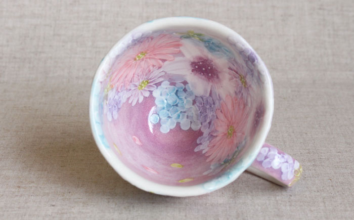 【瀬戸焼】「工房 ゆずりは」 色彩花 マグカップ 1個 【松本陶器株式会社】 / マグ 食器 コーヒーカップ ティーカップ / 瀬戸市 [BBDX014]