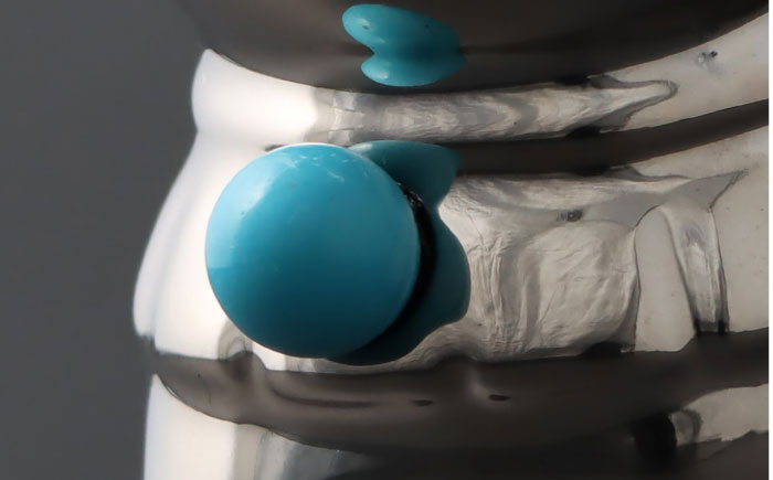 【瀬戸焼】＜招き猫＞Jeramic 2体セット ゴールド&プラチナ ターコイズ12月 【m.m.d.】 / インテリア ネコ 風水 誕生石 [BBAC007]