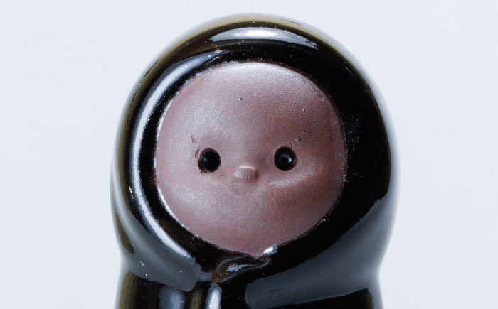 【瀬戸焼】ゆきんこ人形　黒（D85）【かしわ窯】/ オブジェ インテリア / 瀬戸市 [BBAJ029]