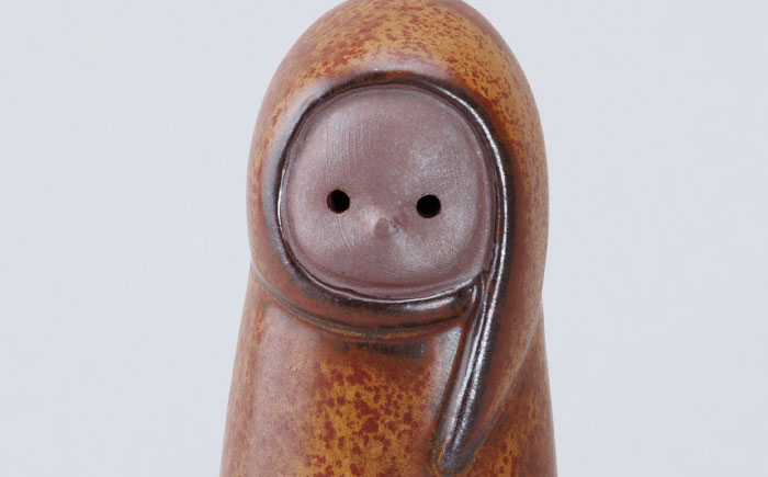 【瀬戸焼】ゆきんこ人形　赤茶（D86）【かしわ窯】/ オブジェ インテリア / 瀬戸市 [BBAJ030]