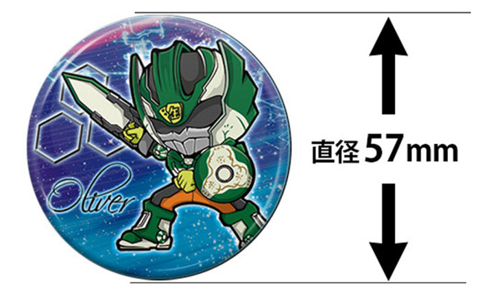 陶神オリバーTシャツ(Mサイズ)+缶バッジセット / Ｔシャツ ティーシャツ 陶神オリバー 缶バッジ ヒーロー ご当地 キャラクター / 瀬戸市 / IZZAO's WORKS [BBAO005]