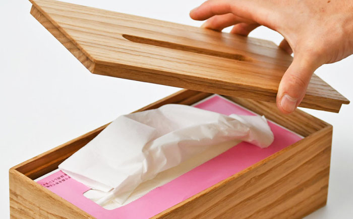 ティッシュケース クリ(栗) 1点 / 無垢材 シンプル インテリア / 瀬戸市 / トリックフォアトリート [BBAQ003]