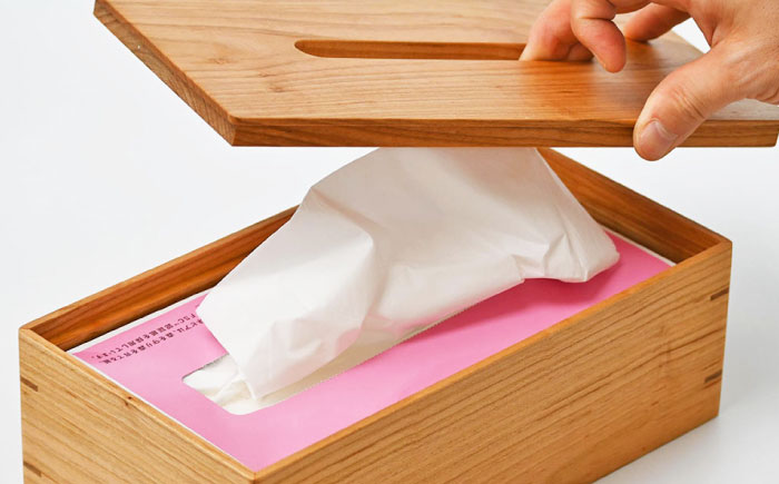 ティッシュケース ヤマザクラ(山桜) 1点 / 無垢材 シンプル インテリア / 瀬戸市 / トリックフォアトリート [BBAQ005]