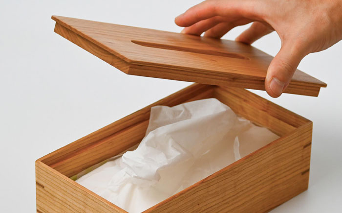 ティッシュケース ヤマザクラ ソフトパック専用 1点 / 無垢材 シンプル インテリア / 瀬戸市 / トリックフォアトリート [BBAQ006]