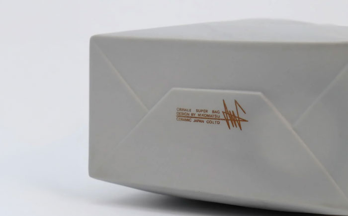 【瀬戸焼】ニュークリンクルスーパーバッグ#1 花器 グレー 【セラミック・ジャパン】 / 花瓶 インテリア ギフト プレゼント / 瀬戸市 [BBBC015]