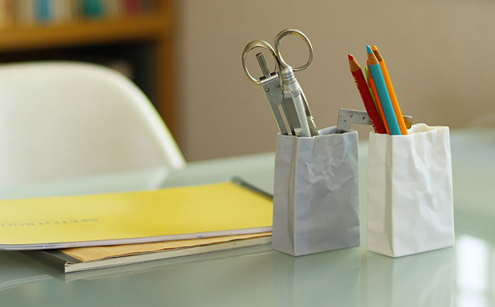 【瀬戸焼】ニュークリンクルスーパーバッグ#4 花器 グレー 【セラミック・ジャパン】 / 花瓶 インテリア ギフト プレゼント / 瀬戸市 [BBBC018]