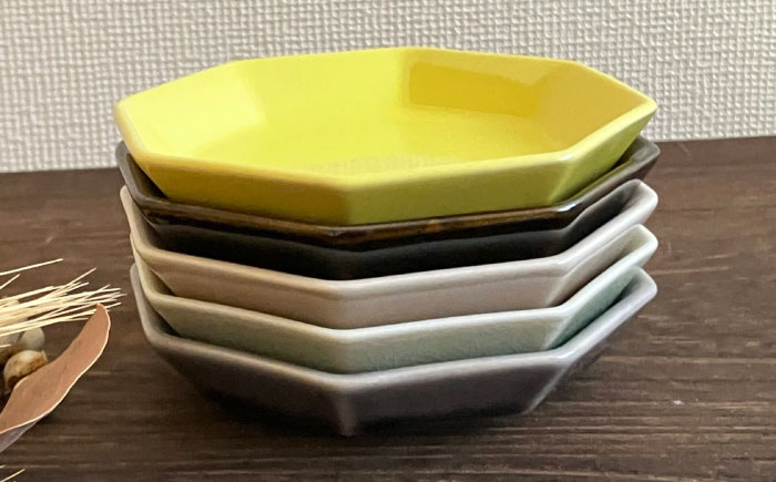 【瀬戸焼】八角豆皿 5色セット【株式会社まるたか水野コーポレーション】 / 皿 食器  ギフト プレゼント / 瀬戸市 [BBBF021]