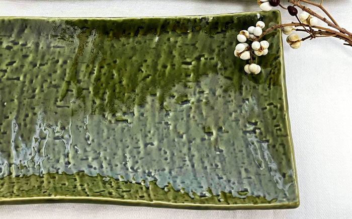 【瀬戸焼】 織部 さんま皿 ペア 【まるたか水野コーポレーション】 / 食器 皿 和食器 陶器 / 瀬戸市 [BBBF029]