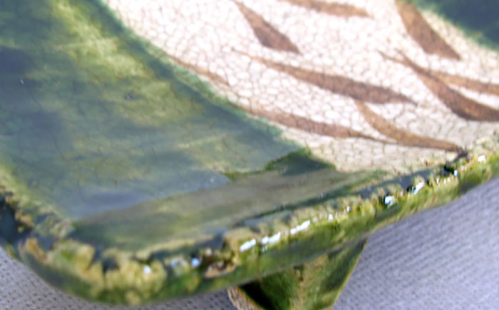 【瀬戸焼】織部草文俎板皿 【山長陶苑】 / 皿 角皿 食器 和食器 / 瀬戸市 [BBBH048]