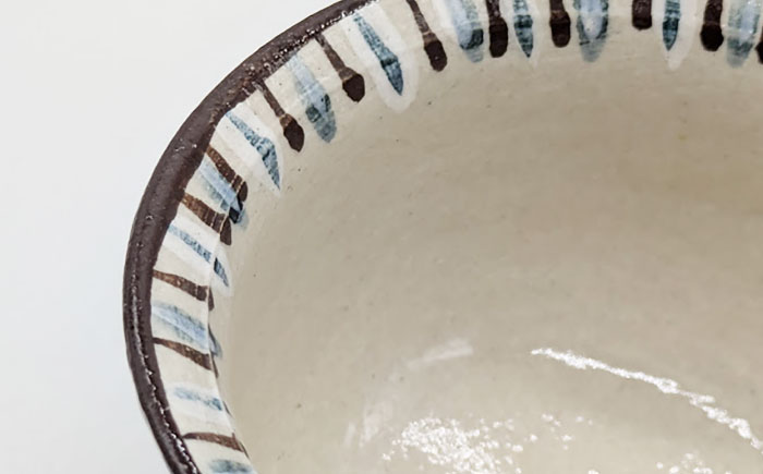 【瀬戸焼】呉須内外細十草陶碗 大（004-0139）【山長陶苑】 / 碗 食器 和食器 / 瀬戸市 [BBBH057]