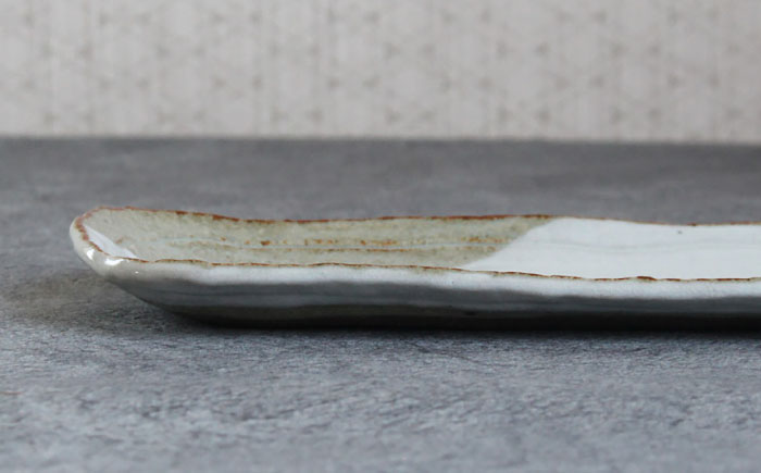 【瀬戸焼】 「舞陶館」　粉引掛け分 長角皿５枚セット【松本陶器株式会社】 / 皿 食器 角皿 / 瀬戸市 [BBDX011]