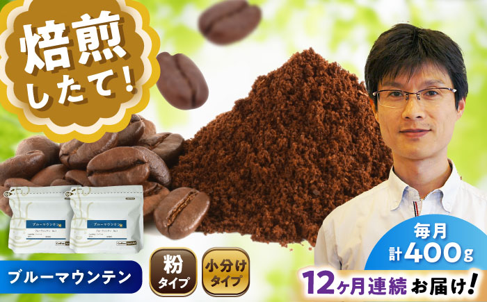 【全12回定期便】ブルーマウンテンNo.1 コーヒー粉 200g×2個 (粉/中挽き) / 珈琲 コーヒー 粉 / 瀬戸市 / Ｃｏｆｆｅｅ　ＳＡＫＵＲＡ [BBAB089] 粉