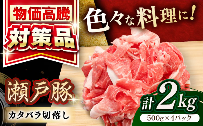 瀬戸豚 カタバラ切落し 2kg / 豚肉 小分け 切り落とし / 瀬戸市 / 関屋精肉店 [BBBQ154]