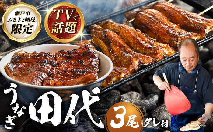 炭火焼き 国産うなぎ 蒲焼 3尾 / ウナギ 鰻 蒲焼 炭火 かば焼き / 瀬戸市 / うなぎ田代 [BBCA003]