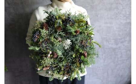 Xmas限定　クリスマスリース Φ40 【12/18まで受付】生花 ドライフラワー 観葉植物 Xmas 季節限定 数量限定 送料無料 長持ち リビング 玄関 ダイニング キャンドル ※2025年11月下旬頃より順次発送予定