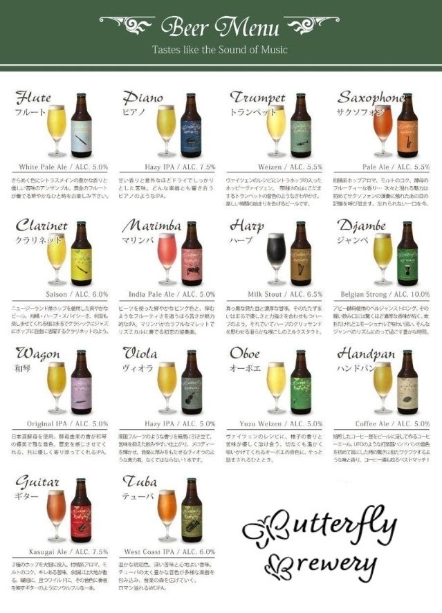 楽器シリーズのクラフトビールが毎月１回12本半年間届きます。（計６回）