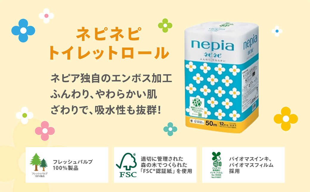 【年内配送】ネピアネピネピトイレットロール12ロールシングル×6パック