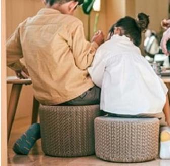 完成品「Corncob Stool」