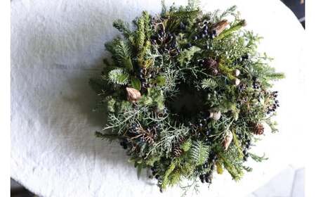 Xmas限定　クリスマスリース Φ40 【12/18まで受付】生花 ドライフラワー 観葉植物 Xmas 季節限定 数量限定 送料無料 長持ち リビング 玄関 ダイニング キャンドル ※2025年11月下旬頃より順次発送予定