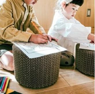 完成品「Corncob Stool」