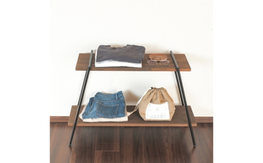 アイアンレッグラック（2段） ダークブラウン(DB) ILR2-DB