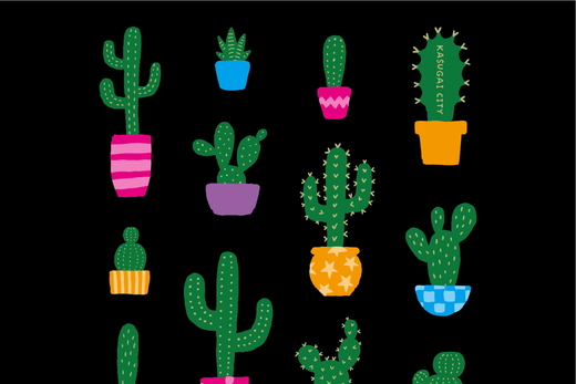 ｢観賞用サボテン｣デザインのトートバッグ