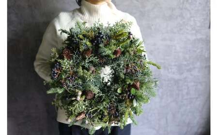 Xmas限定　クリスマスリース Φ40 【12/18まで受付】生花 ドライフラワー 観葉植物 Xmas 季節限定 数量限定 送料無料 長持ち リビング 玄関 ダイニング キャンドル ※2025年11月下旬頃より順次発送予定