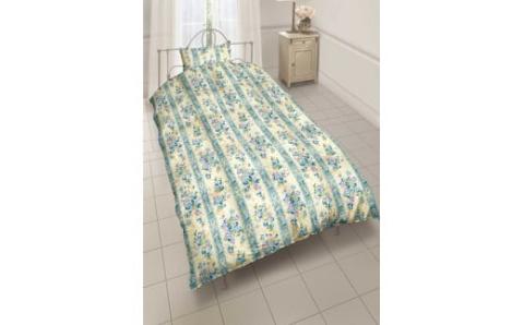 羽毛布団リフォーム　シングルサイズ150×210　柄：花柄（２１７８０）　色：ブルー