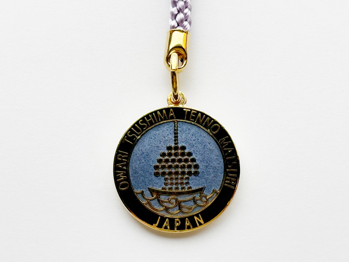 【尾張津島天王祭】七宝焼チャーム付ストラップ【藤】