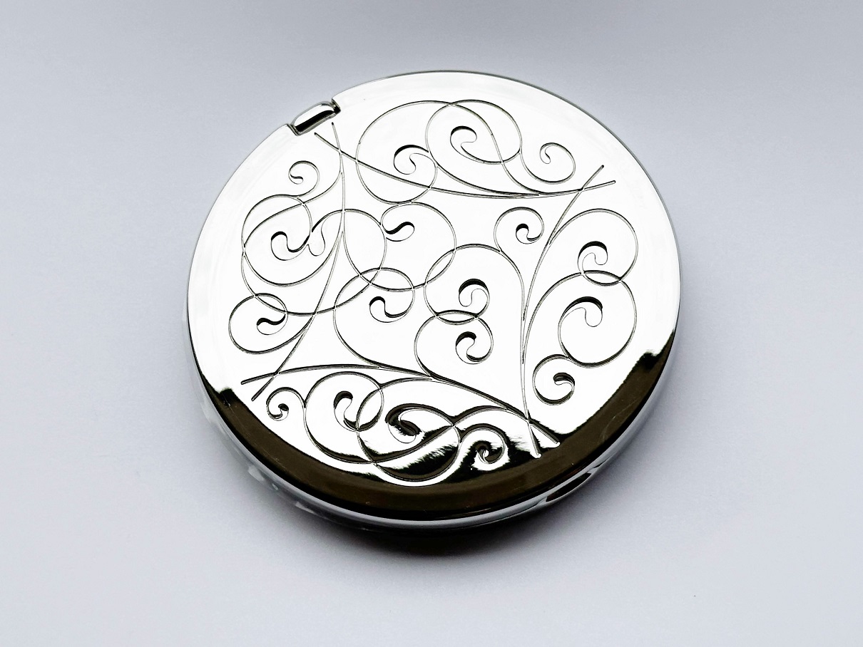 七宝焼のコンパクトミラー【有線 藤の花】