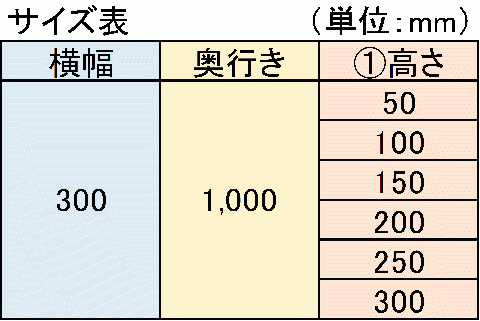 セミオーダー【ストレート】「カースロープ」【横幅300mm、奥行1000mm、高さ50～300mm】	