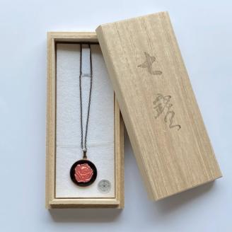 七宝焼アクセサリー(バラのペンダント)【藤】	