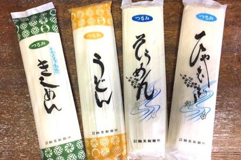 つるみの乾麺4種詰合わせセットB(うどん14入、そうめん14入、きしめん14入、ひやむぎ14入)	