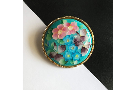 七宝焼ブローチ【花詰】	