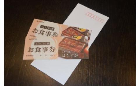 【12月24日受付分まで年内発送】鰻料理専門店「うなぎ処はちすか」お食事券 2枚 8000円分 国産 日本料理 うなぎ 蒲焼 白焼き 肝 出汁 うな丼 うな重 上うな重 ひつまぶし 食事 券 チケット うなぎ屋　H026-034