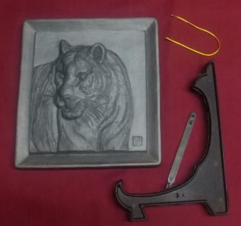 鬼師が作る 虎の干支瓦 飾り瓦　H064-034