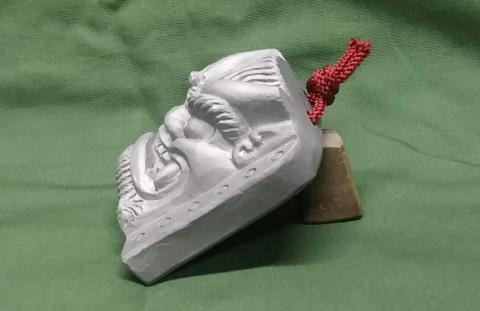 伝統工芸士の鬼師が作る守護鬼瓦シリーズ・開運守護　鬼面笑にらみ二体セットH064-026